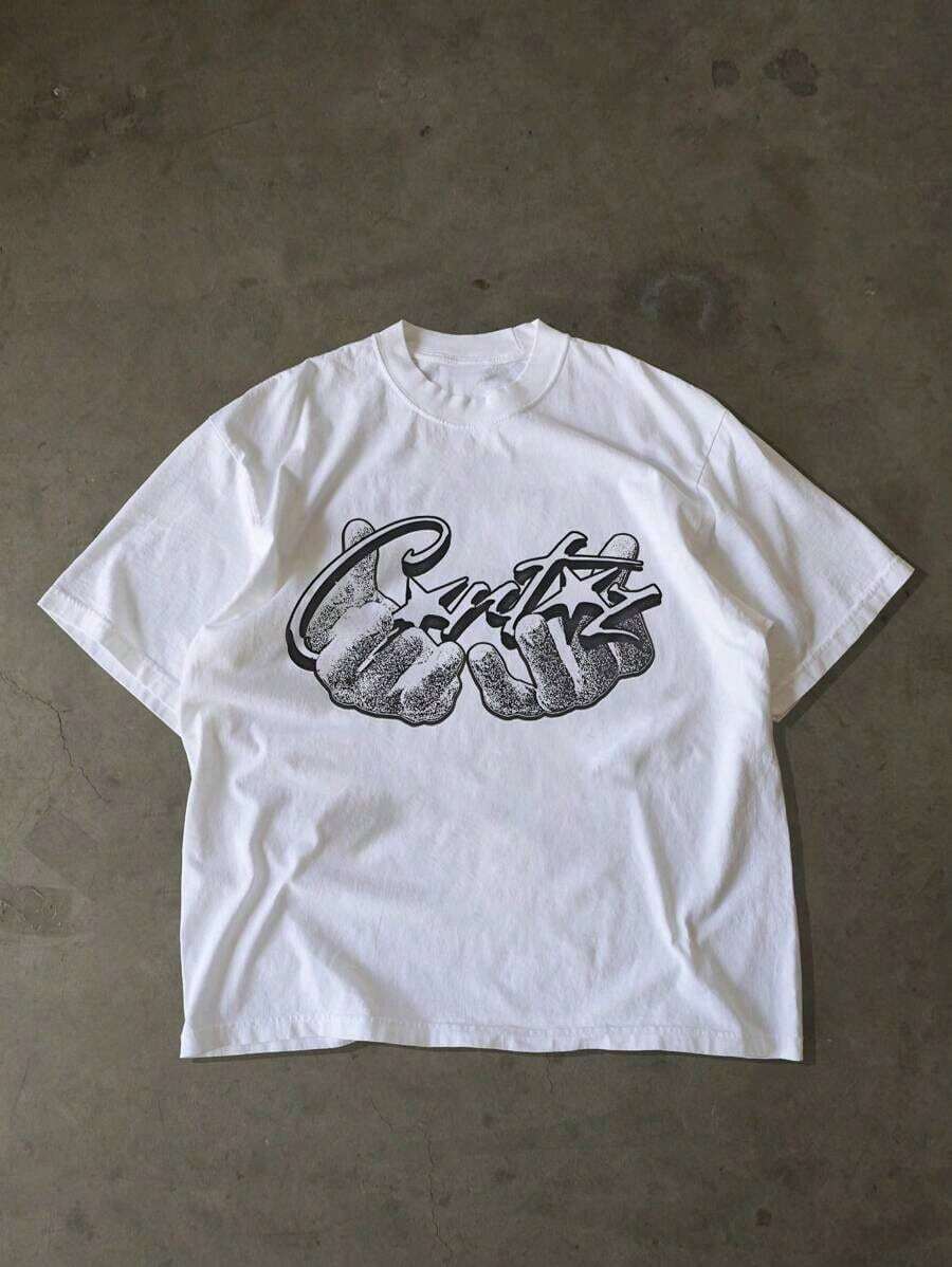 Men's New Hip-Hop Fashion Printed T-Shirt - White - View 1