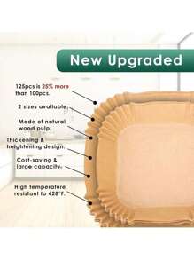 Air Fryer Paper Liners, 50Pcs Parchment Paper, Air Fryer Liners Disposable For Microwave, Non-Stick Air Fryer Liner Square Free Of Bleach (8IN)