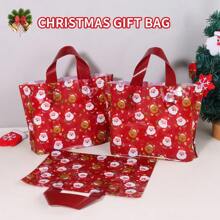 10 piezas de empaque de regalo de Navidad, bolsas de tela, bolsas de plástico, bolsas de compras, recuerdos de Nochebuena, bolsas de regalo de plástico rojo - Bolsas de tela para fiestas, adecuadas para regalos, compras y detalles de fiesta. Ideal para Navidad, Año Nuevo, Día de San Valentín, Pascua y otras ocasiones festivas.