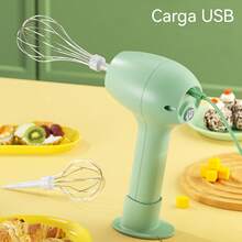 Batidora de mano eléctrica portátil con diseño vertical ergonómico y moderno, motor de alta potencia ideal para batir, mezclar y espumar, incluye dos cabezales intercambiables para diferentes funciones de cocina, carga USB rápida y eficiente que permite autonomía sin cables, soporte incorporado para almacenamiento seguro y fácil acceso, botón de encendido y apagado con solo un clic para mayor comodidad y practicidad, cabezal desmontable que facilita su limpieza, tamaño compacto perfecto para cocinas modernas y espacios reducidos, disponible en colores elegantes verde y blanco que combinan con cualquier decoración, ideal para preparar postres, batir claras, crema, huevos, mezclar salsas y más, apto tanto para uso doméstico como profesional, diseño liviano para manipulación sencilla, materiales resistentes y duraderos que garantizan una larga vida útil del producto, perfecto para quienes buscan eficiencia, practicidad y estilo en sus herramientas de cocina. - Verde Oliva - Ver 5