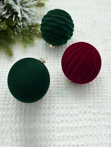 1个/12个装天鹅绒圣诞装饰球，植绒圣诞树球挂饰，防碎圣诞灯泡装饰套装，塑料天鹅绒装饰球，适用于节日婚礼派对家居装饰、圣诞装饰、房间装饰、冬季圣诞装饰、家居圣诞礼物、圣诞装饰 - 彩色 - 查看 9