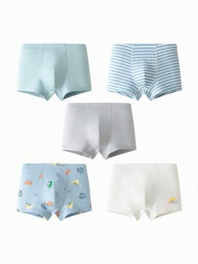 mini bala 5 peças/pacote Mini Cueca Boxer Respirável e Confortável para Meninos