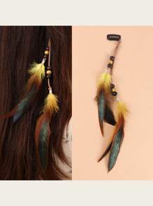 1 pieza Pinza/pasador de pelo con pluma larga, accesorio de pelo con pluma, joyería, pinzas de garra, ganchos para el cabello, pinzas para el cabello, pasador de pelo, barretas para el cabello