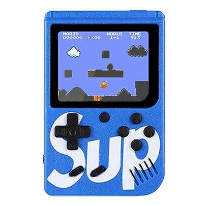 Consola de videojuegos Retro 500 en 1, reproductor Individual Doble, reproductor de juegos portátil, TV portátil, salida AV, Mini consola,Azul