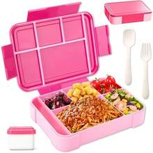 1330ml Adult Bento Lunch Box With Compartments, Leakproof Meal Prep Container With Utensils, Suitable For Office And School Lunch, Microwave , Back To School - Multicolor - View 2