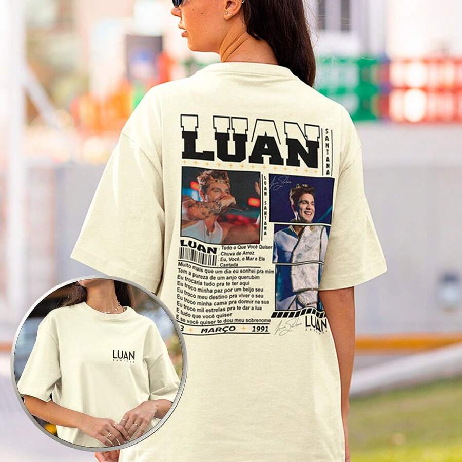 Luan Santana Biography Music T-Shirt Unisex Basic Shirt Country Singer Exclusive Cotton 30.1 Premium Quality - Tắt - Xem 1