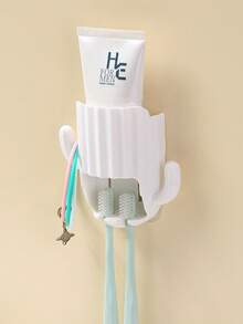 1件家用浴室牙刷牙膏架收纳架电动牙刷收纳盒套装情侣免钻牙刷座返校 - 彩色 - 查看 17