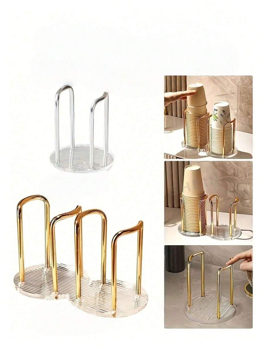 1 Stück Acryl Einweg Papierbecher Halter, elegantes Kaffeebecher Aufbewahrungsregal, geeignet für Küche, Esszimmer, Zuhause, Café, Büro und Hotel, perfekt zum ordentlichen Aufbewahren von Papierbe chern