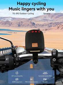 T&G Altavoz portátil con clip T&G TG392, resistente al agua IPX4, graves potentes, adecuado para ciclismo, con salida de audio para tarjeta/USB y excelente calidad de graves para tu disfrute