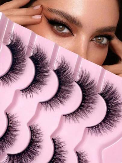 5 Paar Katzenauge Künstliche Wimpern - Geschenk für Feiertage, erstellen Sie ein charmantes Make-up mit zarten, verlängerten und dramatisch dicken Künstlichen Wimpern - wiederverwendbare Wimpernstreifen, Wimpernbüschel, Muttertags-Geschenk, europäischer und amerikanischer Stil 5 Paar natürliche Katzenauge Künstliche Wimpern - Geschenk für Feiertage, zarte, verlängerte, dichte und auffallende Künstliche Wimpern für ein charmantes Make-up - wiederverwendbare Künstliche Wimpern, erstellen Sie ein verführerisches Augen-Make-up, Muttertags-Geschenk