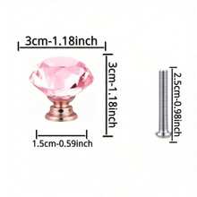 10pcs Transparent Pink, Champagne Gold Crystal Glass Knobs, Suitable For Kitchen Cabinets, Vanity, Drawers, Bathroom Vanity, Wardrobe Doors And Hardware Accessories - Pink - View 4