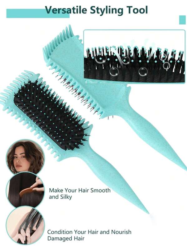 Locken definierender Pinsel für lockiges Haar - Entwirrungs- und Stylingbürste mit Wellenranddesign, Anti-Frizz & Volumen-Haarstyling-Tool für Locken-Separation, Kantenhebung & Sprungkraft, ideal für nasses & trockenes Haar, tägliche Haarpflege für Frauen, Lockige & wellige Haarstyling-Kamm, Bürste, Haarbürsten, Kantenbürste, Haarbürste, Haarkamm, Haarkamm, Entwirrbürste