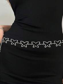 1 件时尚创意镂空蝴蝶金属腰链，适合婚礼、时尚活动、新娘腰带 - 彩色 - 查看 4