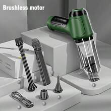 强力无线手持式车载吸尘器 - 吸力强劲，USB 充电，轻巧便携，配备 6 种配件组合，适用于多场景使用，适用于厨房、车内、卧室、办公室清洁，高效除尘 - 彩色 - 查看 15