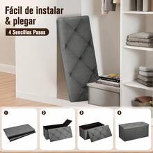 Storage Bench, Multifunctional Large Storage Footstool 76 * 38 * 38 Cm, Storage Box, Footstool, Shoe Rack, Supports Up To 200 Kg - Grey - View 4