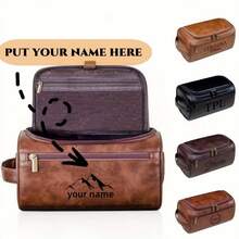 Men's Leather Toiletry Bag Personalized, Groomsmen Gift, Dopp Kit For Him, Men's Leather Accessory, Anniversary Gift, Christmas Gift For Men