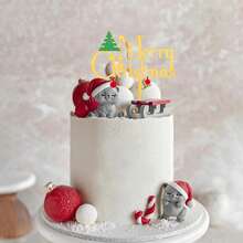 1pc/3pcs/6pcs Gold Merry Christmas Cake Toppers Acrylic Merry Christmas Cake Topper For New Year Cake Decorations Christmas Christmas Decorations Christmas Pajamas Christmas Gifts Christmas Decor