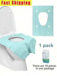 1/10/20pcs Disposable Toilet Seat Cover Pad, 10pcs/Pack, Individually Packaged Paper Material Portable Sanitary & Waterproof Toilet Mat With Extended Coverage, Suitable For Hotels, Public Places, Travel, Leisure Clubs, And Home Use Bathroom Decoration Fall Decoration