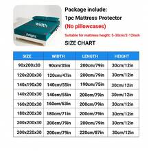 1 件舒适防水床垫保护套，无噪音纯色床垫套，柔软透气的声波技术床笠，90x200cm/200x220cm，适用于公寓、卧室、酒店、客房和学生宿舍（无枕套） - 白色 - 查看 3