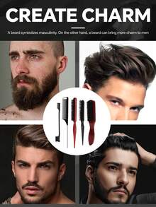 5pcs Wooden Handle Bristle Hair Brush Hair Beauty Tool For Home And Salon Use Effectively Removes Dust And Design - Multicolor - View 6