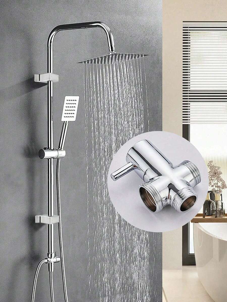 Multi-Functional All-Copper Three-Head Four-Way Quick-Opening Water Divider Shower Valve Faucet Conversion Valve With One Inlet And Two Outlets