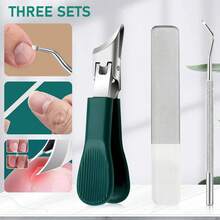 Beak Beveled Nail Clippers,Wide Jaw Opening Anti-Splash Slanted Nail,Slanted Jaw Ingrown Toenail Clippers Thick Toenails (Green) - 綠色 - 查看 3