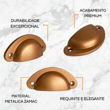 Kit Of 2 Colonial Shell Model Handles With Premium, High-Quality Finish For Drawers, Cabinets, Dressers, Furniture In General - 羅斯福科 - 查看 3