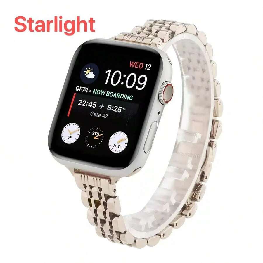 1 件不锈钢纤细腰身 7 珠表带，适用于 Ultra 和 Series 10/9/8/7/6/5/4/3/2