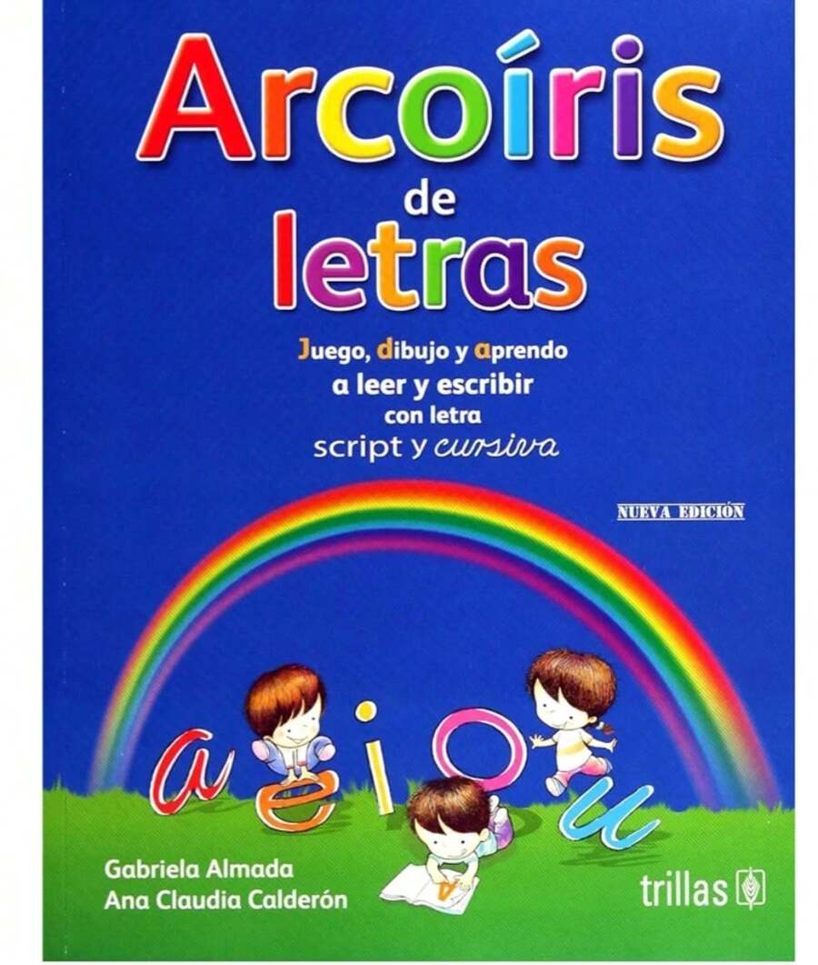 Arcoíris de letras con letra script y cursiva material didáctico niños - Libro único - Ver 1