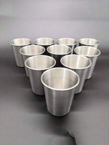 2/4/5/6/8/10/12/15/20/22/25pcs 304 Stainless Steel Pint Cups - 8.79oz/10.15oz Multipurpose Metal Drinking Glasses, Unbreakable, Stackable, Hand Wash Only, Material For Home & Travel Use