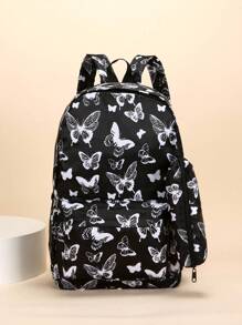 2个装撞色书包精美小清新蝴蝶印花青年大容量背包返校季书包