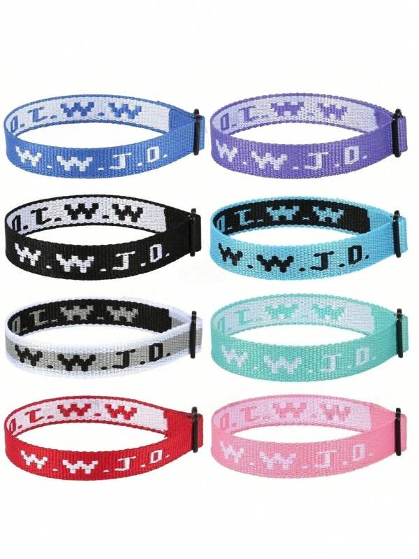 8PCS WWJD Christian Bracelet Pack For Women Men, Christian Jesus Gifts Adjustable Wristbands, WWJD Bracelets Bulk - What Would Jesus Do Bracelet