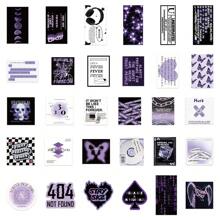 60 件欧洲时尚贴纸卡通紫色 Y2k 贴纸趣味美学贴纸套装涂鸦贴纸市中心美学防水乙烯基贴纸散装适用于水瓶滑板行李箱笔记本电脑保险杠主题派对用品 - 彩色 - 查看 4