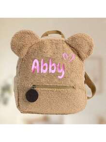 1pc Custom Embroidered Name Backpack, Back To School Supplies For Kids,Custom Stuffed Animal Backpack, Customizable Embroidered Cartoon Plush Backpack, Custom Children'S Backpack, Customizable Teddy Bear Backpack - Style B - View 11