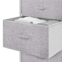 BALCONERA Light Grey Narrow Fabric Chest Of Drawers With 5 Drawers – Modern Storage Cabinet For Bedroom, Living Room & Hallway - 淺灰色 - 查看 5