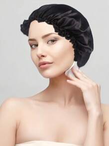 1pc Women's Satin Lace Trim Sleep Cap, Chemo Cap, Hair Care Cap - Multicolor - View 4