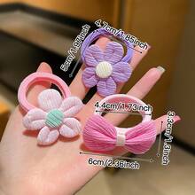 24pcs Women's Floral Bow Hair Ties - Sweet Cute Pastel Colors, High Elasticity Non-Damaging Hair Scrunchies For Ponytails, Buns, Everyday Casual & All-Season Wear, Hair Accessories - Nhiều màu-24 cái - Xem 4
