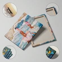 1pc Pink & Preppy Cowgirl Boots Wall Art Picture Girly Prints Canvas Paintings Ocean Coastal Posters Retro Western Decor For Bedroom, Living Room, Or Apartment Room Decor Gift For Her Unframed Or Framed