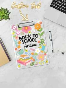 1pc Customized Text Teacher Clamp, Personalized Customize Name Acrylic File Board, Customized Bohemian Style Flower Teacher Clipboard, Hand-Painted Stationery Flower Pattern, Personalized Teacher Appreciation Gift, Year-End Gift, Teacher Supplies, Suitable For Teachers And Classrooms, Teacher's Day Gratitude Gift, Office Stationery Supplies, Graduation Gift - Multicolor - View 33