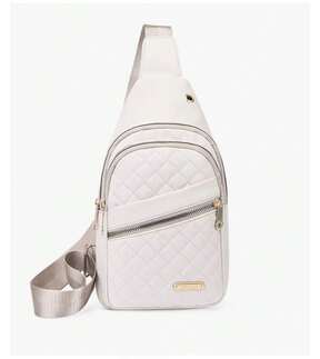 2026 Solid Color Quilted Waist Bag - Casual Large Capacity Zipper Chest Bag, Adjustable Crossbody Bag, Daily Use, Lightweight And Waterproof Valentine's Day Gift