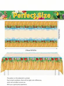2 pezzi/set Gonna per tavolo da festa hawaiana in paglia gialla, lunga 300 cm, decorazione tavolo per feste tropicali hawaiane, decorazioni per feste, feste in spiaggia, feste in piscina