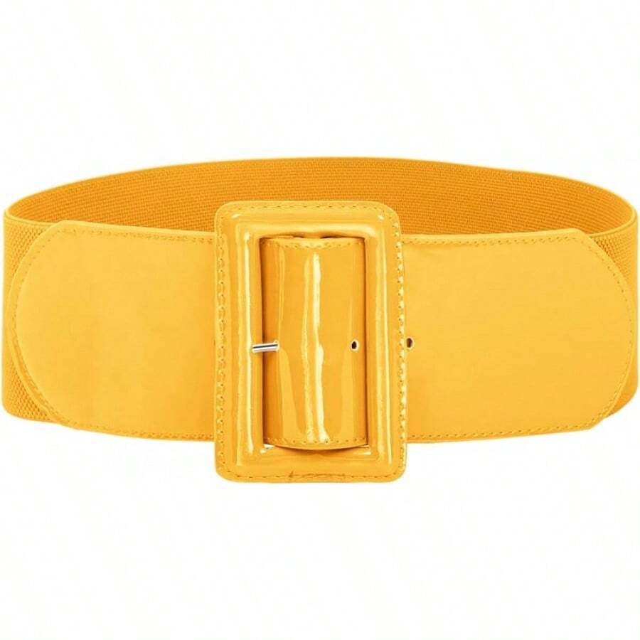 Women's Stretchy Belt 1950s 3 Inch Wide Elastic Belts - Màu vàng - Xem 1