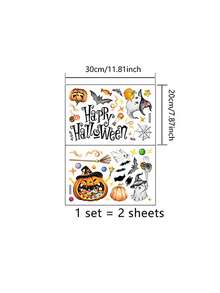 2PCS/SET Stiker Jendela Halloween, Desain Hantu Klasik, Stiker Statis yang Dapat Digunakan Kembali, Bentuk Asimetris Semi-Mengkilap PVC, Dekorasi Rumah Meriah dengan Pola dan Hiasan Lainnya - MultiWarna - View 3