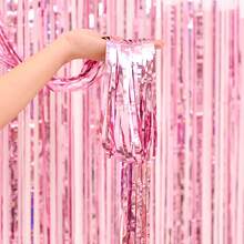 1 pieza 100cm*200cm Cortina de lluvia rosa/plateada/dorada, decoración de fondo para fiesta, Día de la Madre, cumpleaños, boda, declaración de amor, despedida de soltera, graduación, escena festiva, decoración esencial para el hogar