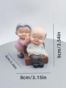 Figuren aus Harz eines älteren Paars mit Hund, handbemalte Skulpturen, die Liebe und Gesellschaft symbolisieren, ideal für verschiedene Räume, perfekt für Innen- und Außendekoration, Geschenk zu Erntedank, Valentinstag, Vatertag und Muttertag, ästhetisches Wohnaccessoire