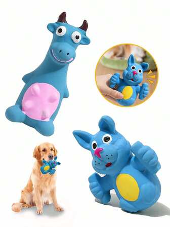 带吱吱叫声的狗玩具 - 适合中小型犬的大声尖叫乳胶玩具 - 非常适合无聊 - 破坏和互动取物游戏，减少分离焦虑宠物咀嚼玩具