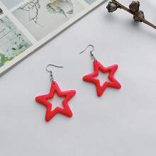1 Pair Minimalist Personalized Versatile Y2K Fashion Sweet Cute Acrylic Star Dangle Earrings, Women Accessories Suitable For Daily Wear