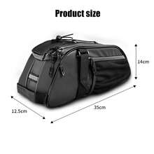 Waterproof Bicycle Saddle Panniers, Bike Reflective Rear Rack Bag, Cycling Back Seat Cargo Carrier Pouch With Shoulder Strap Travel For Travel And Cycling - Black - View 3