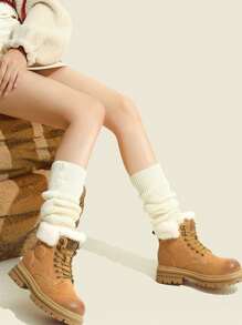 CAMEL CROWN Zapatos deportivos casuales para mujer, estilos de otoño e invierno con suelas gruesas, botas amarillas cómodas, botas casuales para exteriores