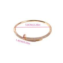 Vòng tay nữ tối giản cá nhân hóa đính đá Cubic Zirconia tổng hợp, vòng tay thời trang bền chắc cao cấp nhẹ sang trọng, phụ kiện trang sức đa năng, chất liệu đồng. - Vàng - Xem 5